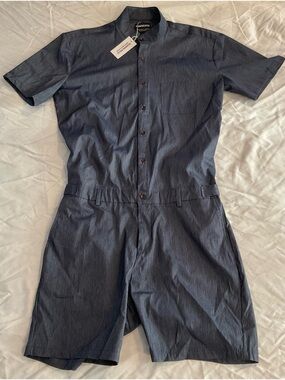 Romperjack Men’s Navy Band Collar Button-Down Shirt